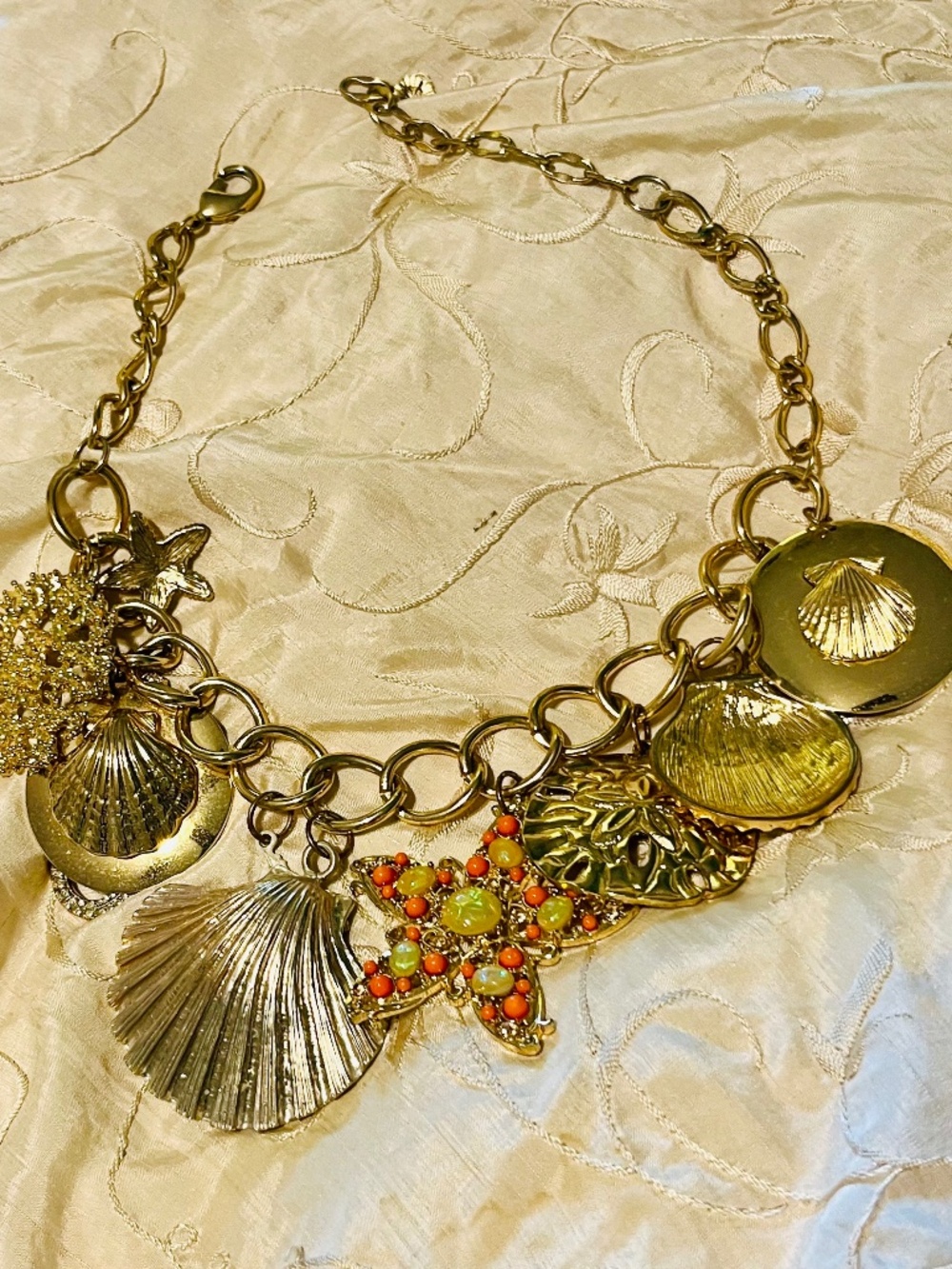 Chico’s "Ocean Wonders" Nautical Charm Statement Necklace,